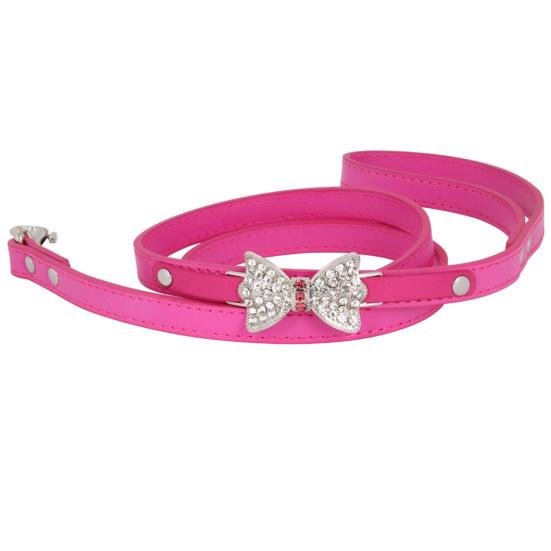 

Поводок для домашних животных со стразами и бантом Тяговая веревка для домашних животных с вращающимся крючком из сплава Искусственная кожа Тяговый поводок для собак и кошек Товары для домашних животных