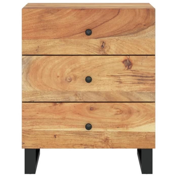 VidaXL Table de chevet 50x33x62cm Bois d'acacia solide et d'ingénierie 350661
