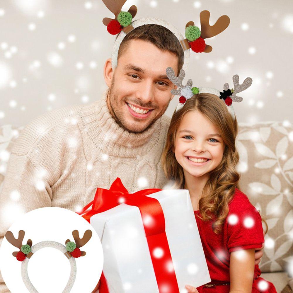 Ball Gift Girls Elk Christmas Hair Accessories Women Hair Band Girls Hair Wear Antler Hair Hoop