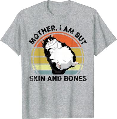 Rolig Kattmamma Jag Är Men Hud och Ben Kattmamma 100% Bomull T-shirt Herr T-shirts Topp