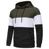 Large Size Men's Hooded Pullovers Checkered Color Blocking Sweatshirt Retro Jacquard Casual Sports Hoodie for Men