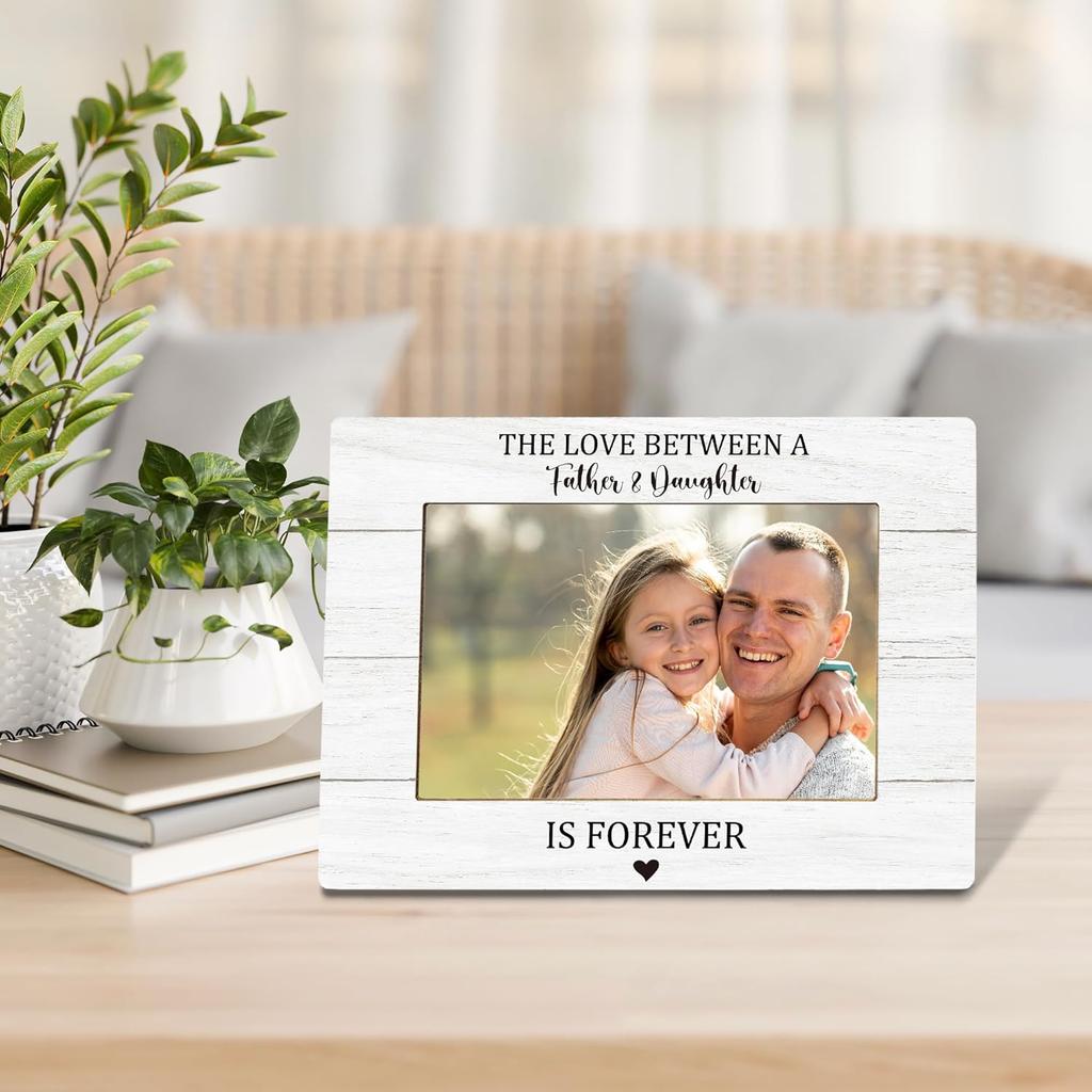 Father and Daughter Picture Frame, Dad Gifts from Daughter, Gifts from Daughter to Dad Photo Frame 4x6,The Love Between Father and Daughter is