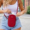 Round Zippered Crossbody Bag Large Capacity Mobile Phone Bag Classic Phone Shoulder Bag  Women Girl