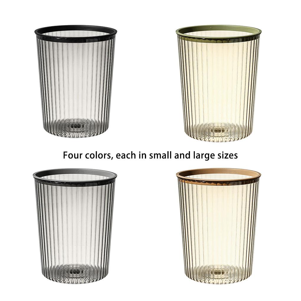 Cheap Clear Trash Can Without Lid Stripe Shaped Garbage Bin Plastic