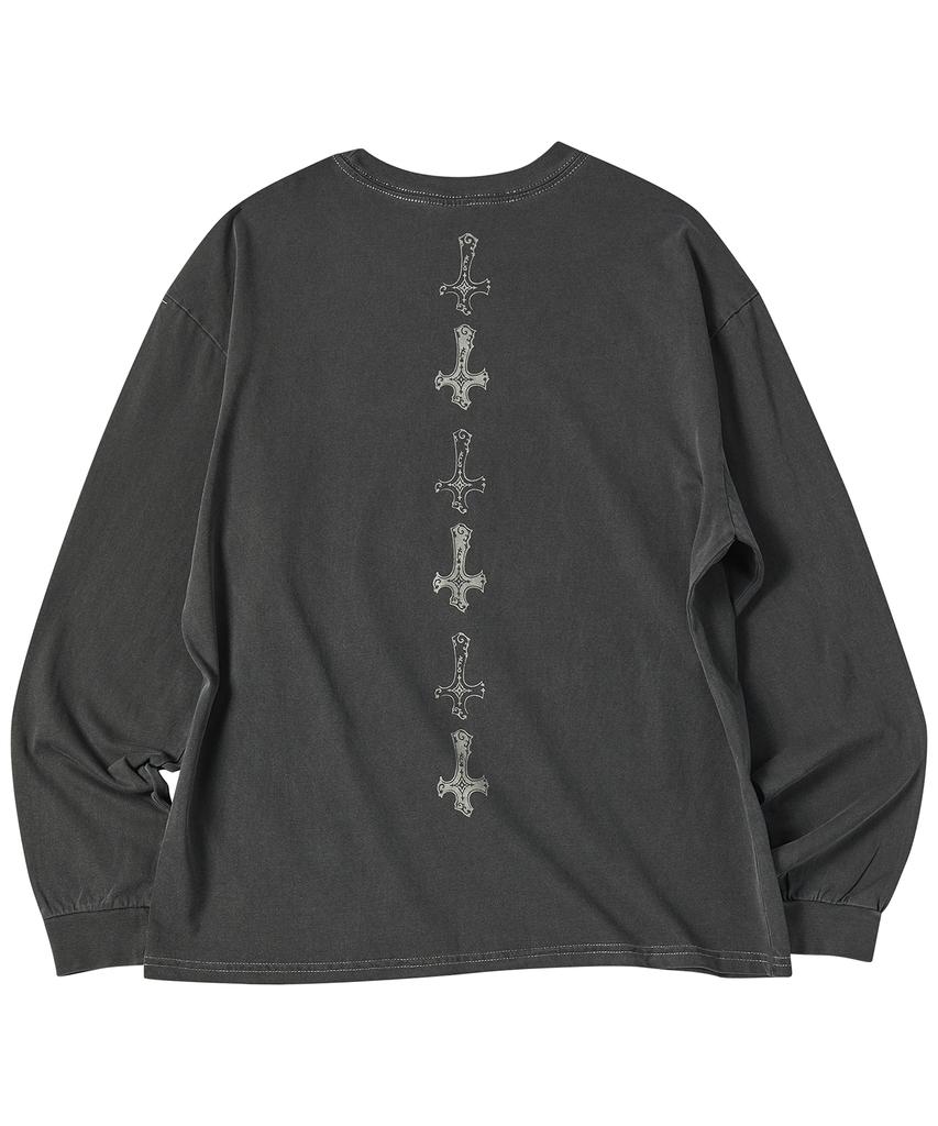 TRAVEL Cross Point Pigment Long Sleeve Black Charcoal