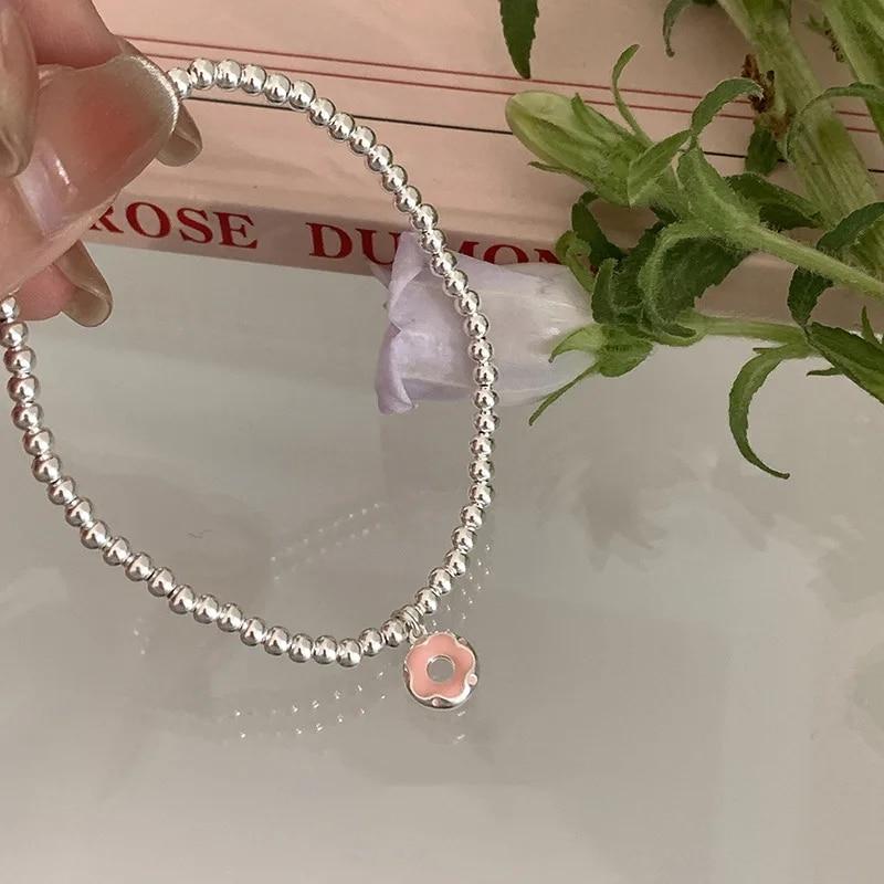 VENTFILLE Bracelet en argent sterling 925 avec perles et nœuds en bambou pour femme et fille, bijoux coréens simples, cadeau d'anniversaire, livraison directe