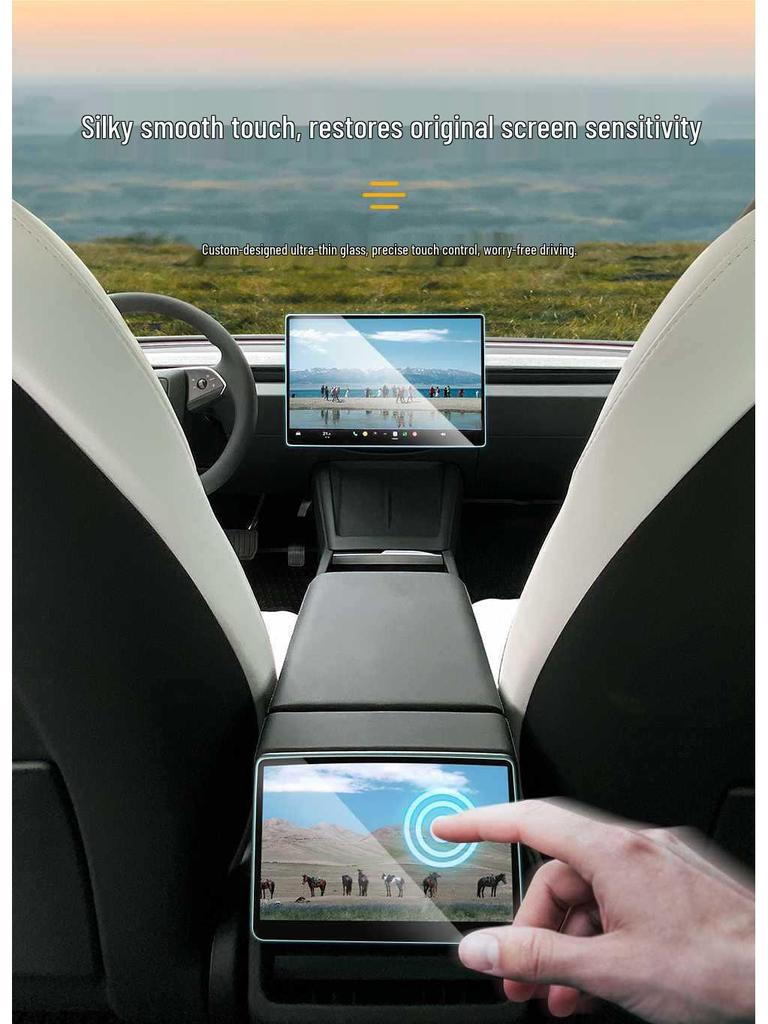 Tesla Model Y & 3 Displayschutz - Gehärtetes Glas, HD-Displayfolie, Schutz für die Mittelkonsole.