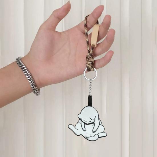 4Pcs Prank Cat Keychain Pendant Anxiety Relief Rotating Ball Keyring Miniature Bearing Key Chain Backpack Accessory