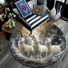 Enchanted Forest Deer Round Area Rug,Carpet Rug for Living Room Bedroom Sofa Playroom Decor,Non-slip Floor Mat
