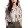 Elegant French Chiffon Top with High-End Striped Siren Style