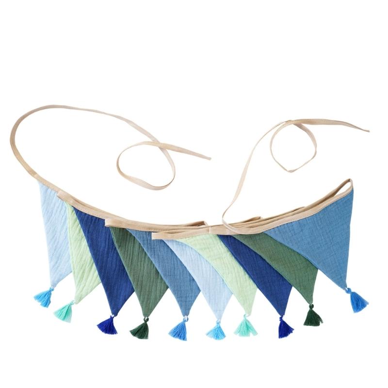 Festoni Bandierine in Cotone Crepe Colori Caramella Luminosi Per Asilo Nido Compleanni di Bambini Feste Eventi