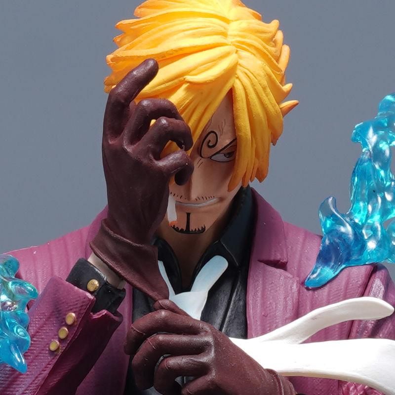In-Stock Tenhui One Piece Sanji Blue Flame PVC Static Statue Model Anime Collectible Model Desktop Decoration Present For Fans