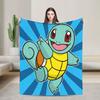 Squirtle Face Cartoon Plush Blankets Girls Boys Flannel Bedding Throws For Couch Chair Sofa Bed Super Soft Quality Bedspread