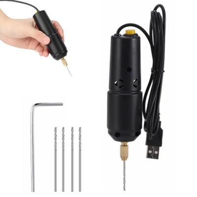 Wood Craft USB Mini Electric Drill Punching Tool 5 Drill Bits Drilling Machine 5V Small Handheld Electric Drill Jewelry Making