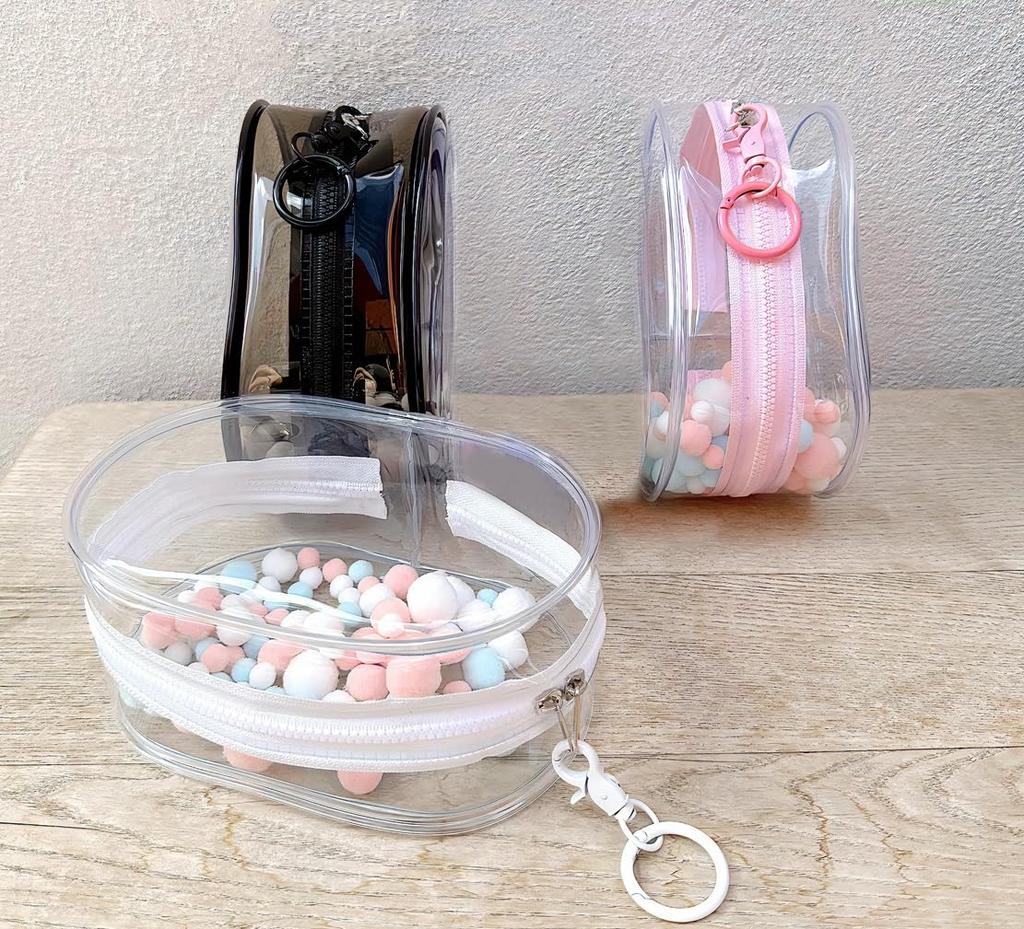 Siawadeky Ita-väska (Oshi-väska), Stor storlek (23 cm hög), Helt transparent, dubbel dragkedja-påse för gosedjur, Vattentät och dammtät genomskinlig påse, Stor