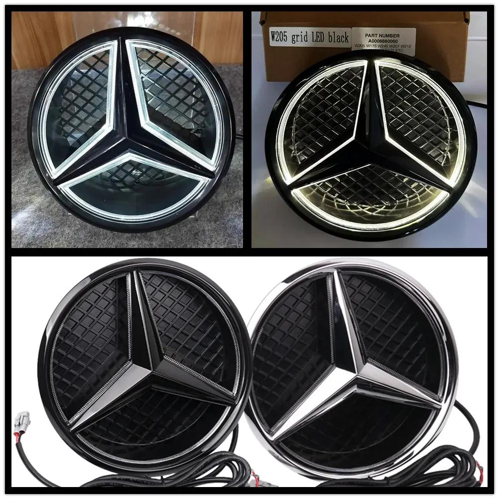 hzrm1 Mercedes benz Amg W205 W212 W213 W204 ML W166 CLA C117 A W176 W177 C W204 E GLK X204 GlaWith LED Grid style Front Grill Emblem