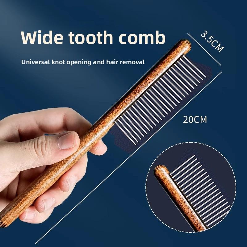 

Длинная расческа-гребень с деревянной ручкой для удаления шерсти у домашних кошек, идеальный инструмент для чистки и удаления выпавшей шерсти Sparse teeth