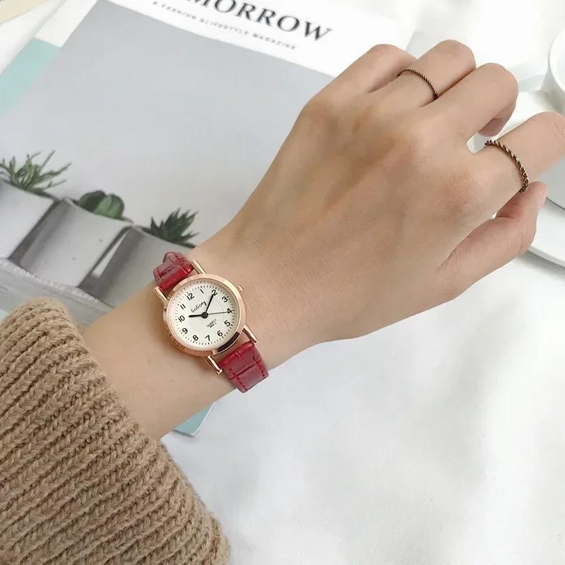 Simple Woman Watch Small Round Girl's Belt Quartz Wristwatches Watches for Women Gift Reloj Para Mujer Casual Watch Montre Femme