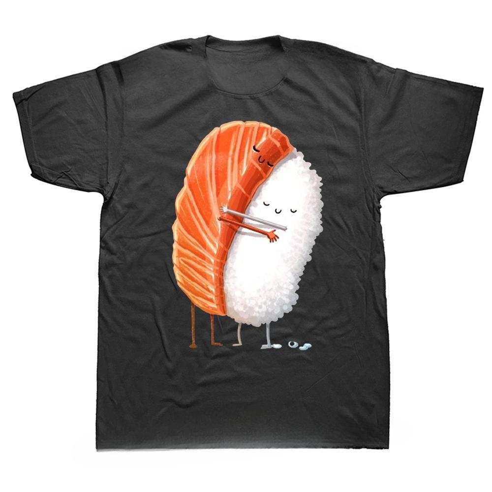 Zajímavé tričko s krátkým rukávem pro rodinnou oslavu, bavlněné streetové oblečení, letní styl, vzor Tokyo Sushi Hug, narozeninový dárek, pro pár