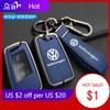 New Leather Car Remote Key Case Cover Shell Fob for VW Volkswagen Magotan GTE Passat B6 B7 B8 CC Arteon Auto Key Sleeve Acc