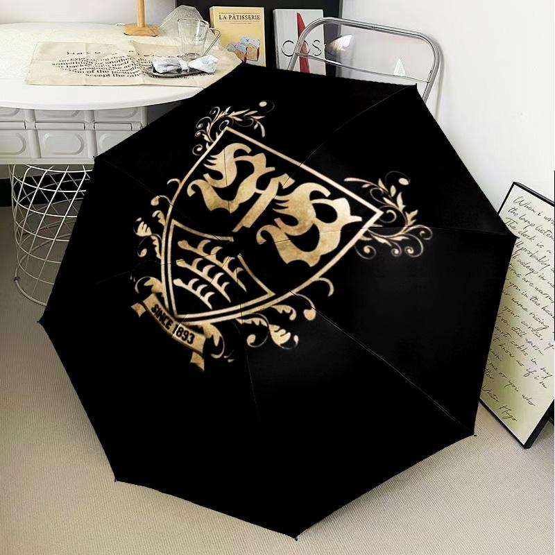 1PC Vfb Fc Crest Printed Umbrella Folding umbrella, automatic umbrella 8-Frame for Travel, camping Fan gifts Christmas Gifts