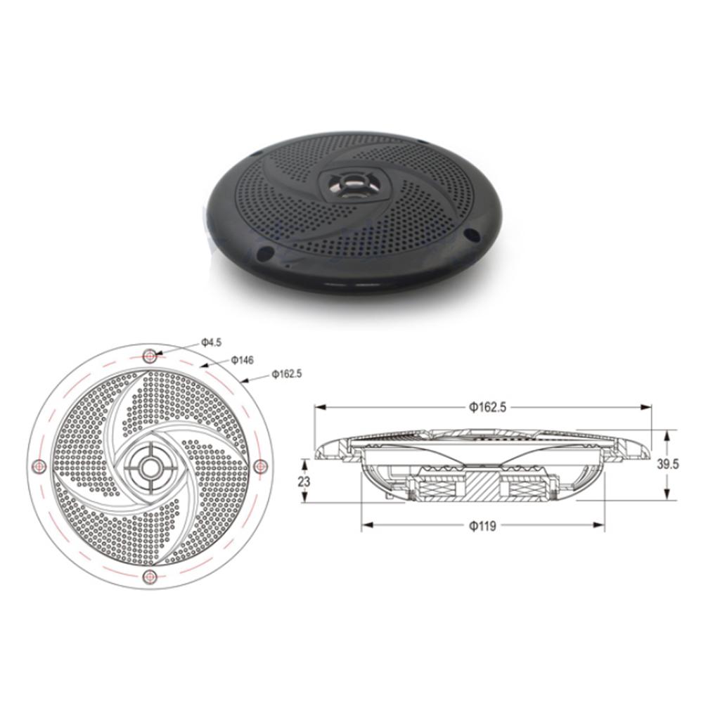 Boat Marine Speaker Sound Round Flush Fitting Waterproof Speakers for Boat Marine Car RV