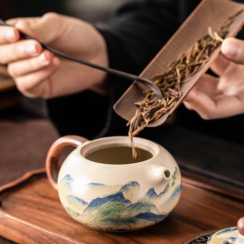 New Ru Kiln Gongfu Tea Pot - Xishi Ceramic Teapot for Brewing