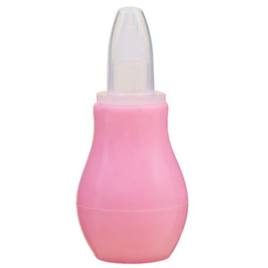 Manual Silicone Baby Nasal Aspirator Infant Suction Pump Nose Care Cleaning Tool розовый