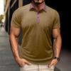 Men's Short Sleeved Shirt Men's 4-button T-shirt Casual Top