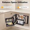 14 In Full Extension Blind Corner Pull Out, Cabinet Organizer Swing Out Tray, 2 Tier Magic Corner Lazy Susan Storage Solution