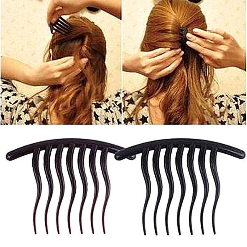 Simple Black Hair Comb Clip Volume Inserts Hair Comb Clip Hairpins Women Girls Hair Fork Hair Styling Tools Hair Accessories