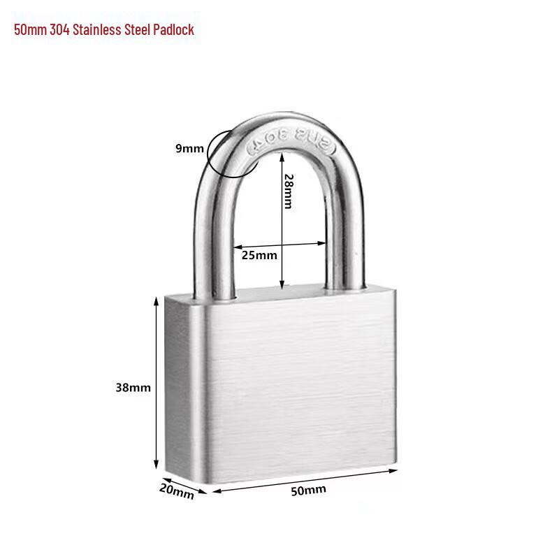 LC 304 Stainless Steel Waterproof Padlock CN plug (adapter included)