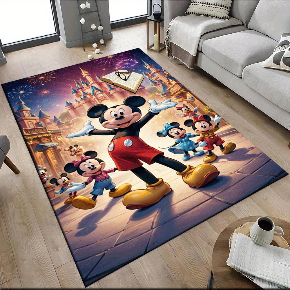 1pc Mickey Mouse Carpet Area Rug, Bedroom, and Playroom Durable, Stain-Resistant, and Easy To Clean, Living Room