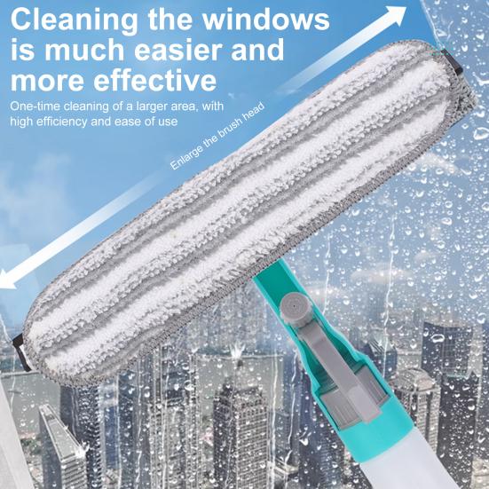 1/2/3Pcs Window Wiper 4-in-1 Glass Cleaner Tool with Spray Bottle Scrubber Scraper Sprayer Multifunctional Window Cleaning Kit