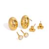 Yori 3pcs/Set Stainless Steel Statement Geometry Stud Earrings Rust Proof Metal 18K PVD Plated Trendy Daily Jewelry Bijoux