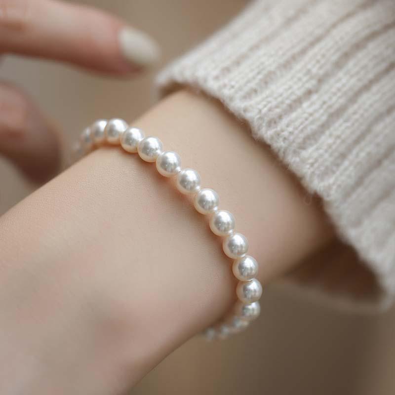Vintage Beaded Zircon Grey Pearl Bracelet for Women Girl Korean Fashion Charm Imitation Pearl Bracelet Jewelry Dropshipping