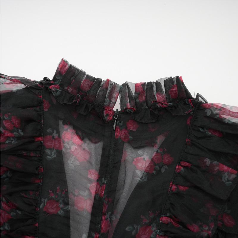 Dress Rose Sweet Sexy Cake Dress Banquet Show Long Dress