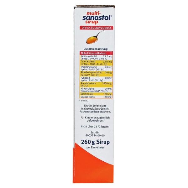 Sanostol Multivitamin Syrup Sugar Free 260g