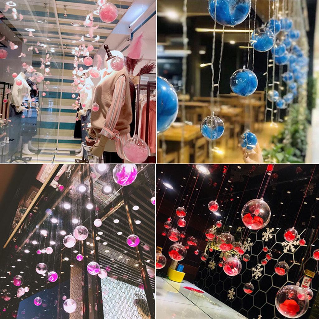 15pcs Plastic Hollow Ball Christmas Hollow Ball Decorations Ball Shopping Mall for Window Transparent Ball Candy Box