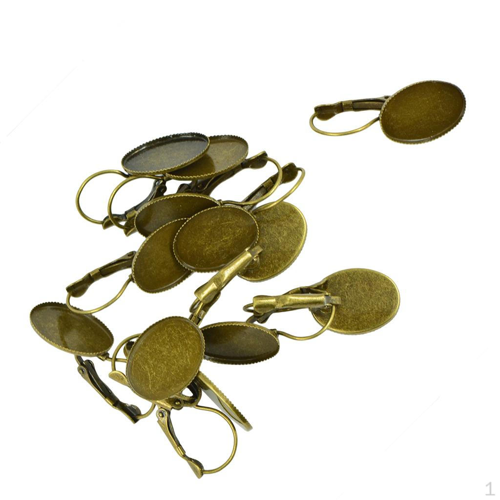 12 Pcs / Lot Vintage Hooks Blank Bezel Earrings DIY Jewelry Making
