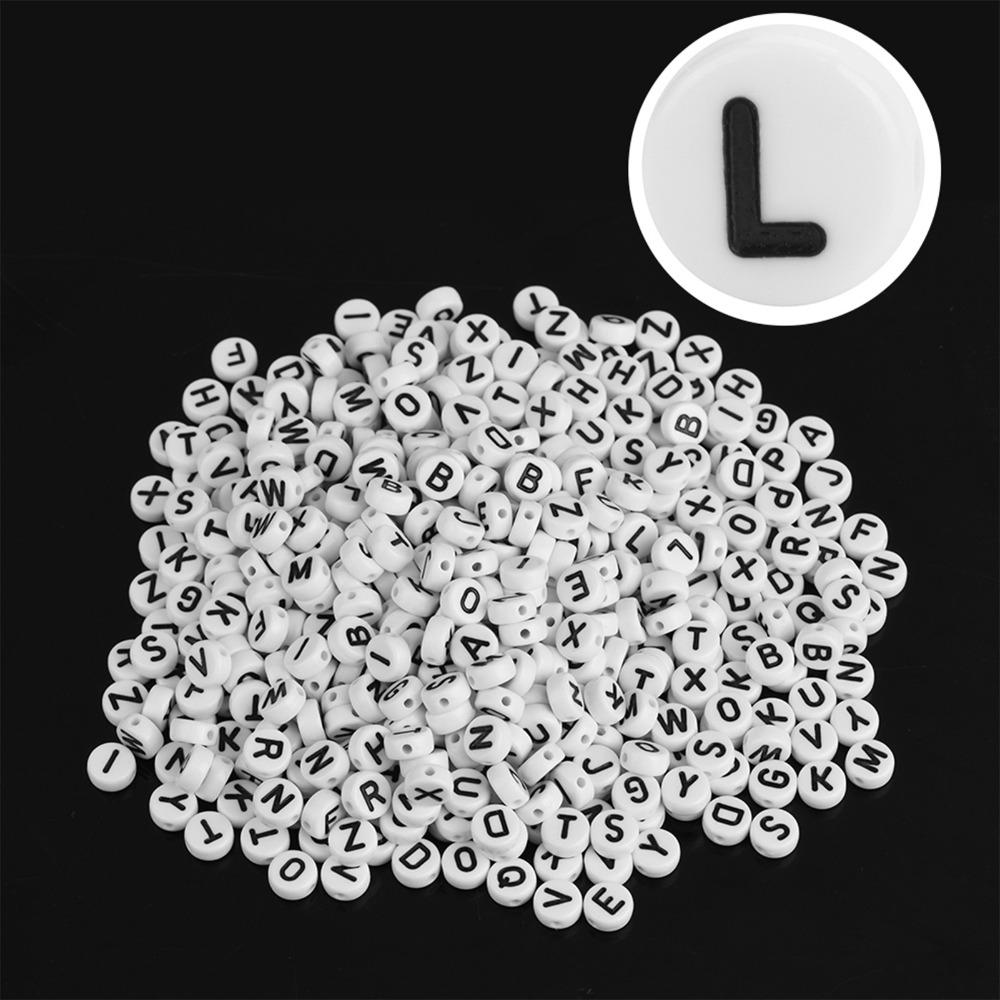 100pcs Black Letter Acrylic Letter Beads 4x7mm Size Round Letter Beads Alphabet Beads  DIY Crafts