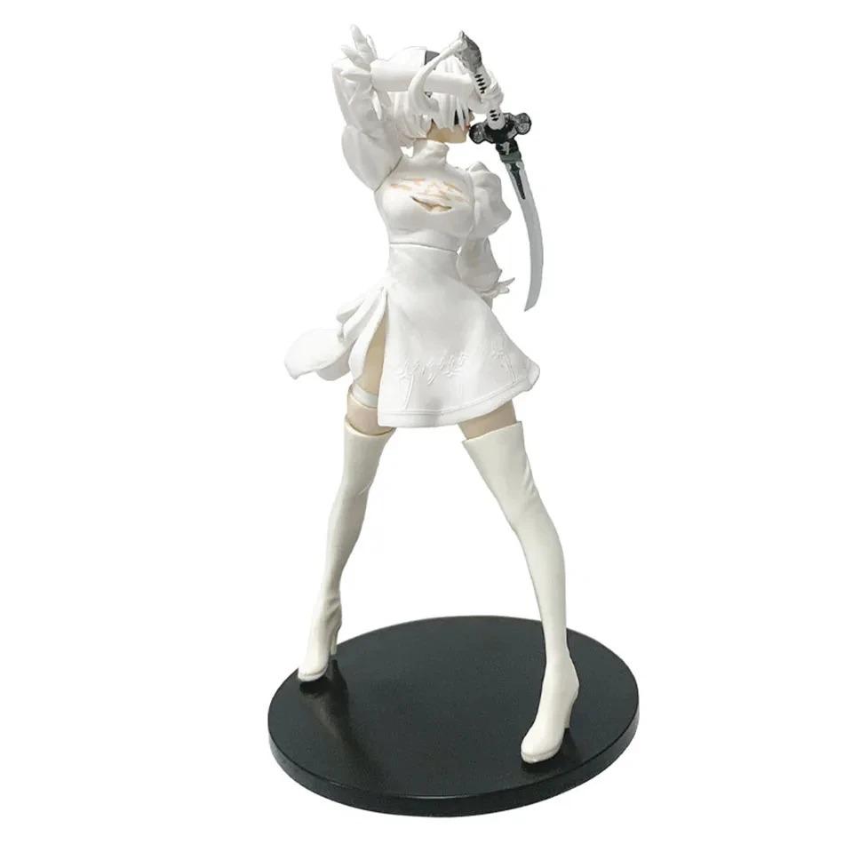 NieR: Automata 2B Action Figure 18cm Yorha No. 2 Type B White Dress Ver. PVC Anime Collectible Model Doll Toy Statuette Gift For