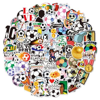 100 PCS Cute Soccer Stickers Sports Decals Vinyl Waterproof for Laptop Skateboard Helmet Guitar Phone Case Luggage