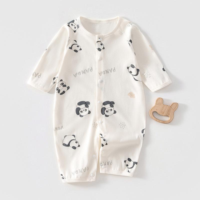 Baby mesh-backed romper suit, 100% cotton, lightweight summer style, long-sleeved air-conditioning-friendly pyjamas, newborn clothing 59