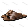 Fashion Summer Men's Plus Size Shoes 2025 Outdoor Breathable Open Toe One Word Slippers Comfortable Lightweight Flat Casual Slippers