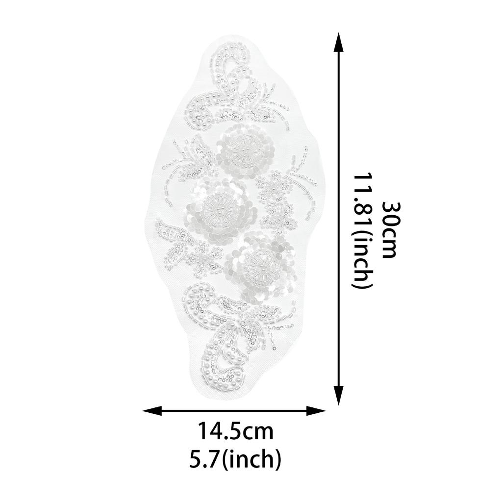 Heavy Industry Wedding Dress Accessories Accessories Cloth Stickers Accessories Mesh Handmade Beaded Sequins Floral Decal Accessories