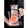 Large Capacity Glass Pitcher with Wooden Tray Set