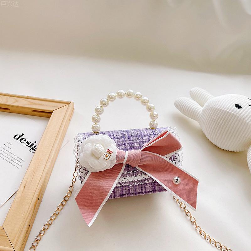 Adorable Fashionable Kids Tote Bag Cute Bowknot Design Mini Crossbody For Everyday Use