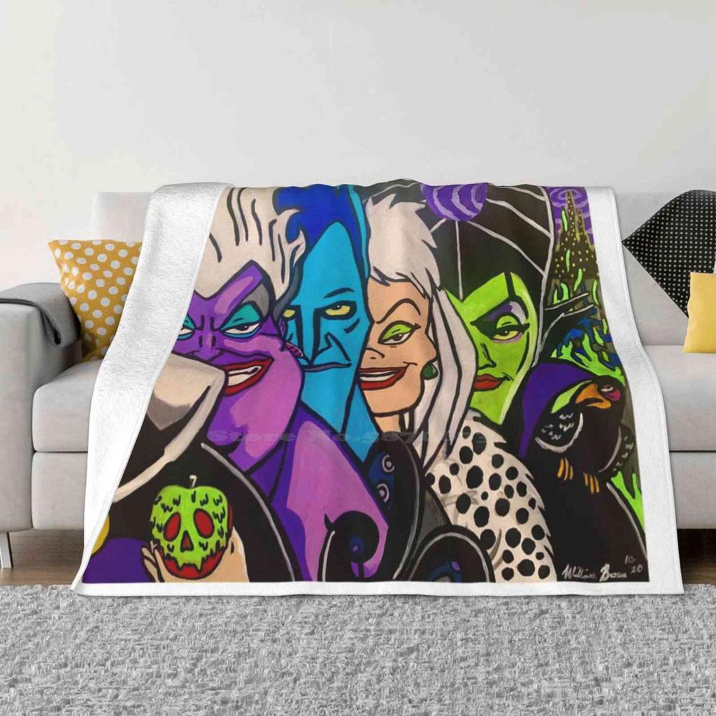Villains Latest Super Soft Warm Light Thin Blanket Villains For Her Happy Holidays Woman Color Art