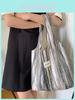 Stylish Woolen Striped Shoulder Tote Bag Trendy Canvas Bag For Students And Shopping